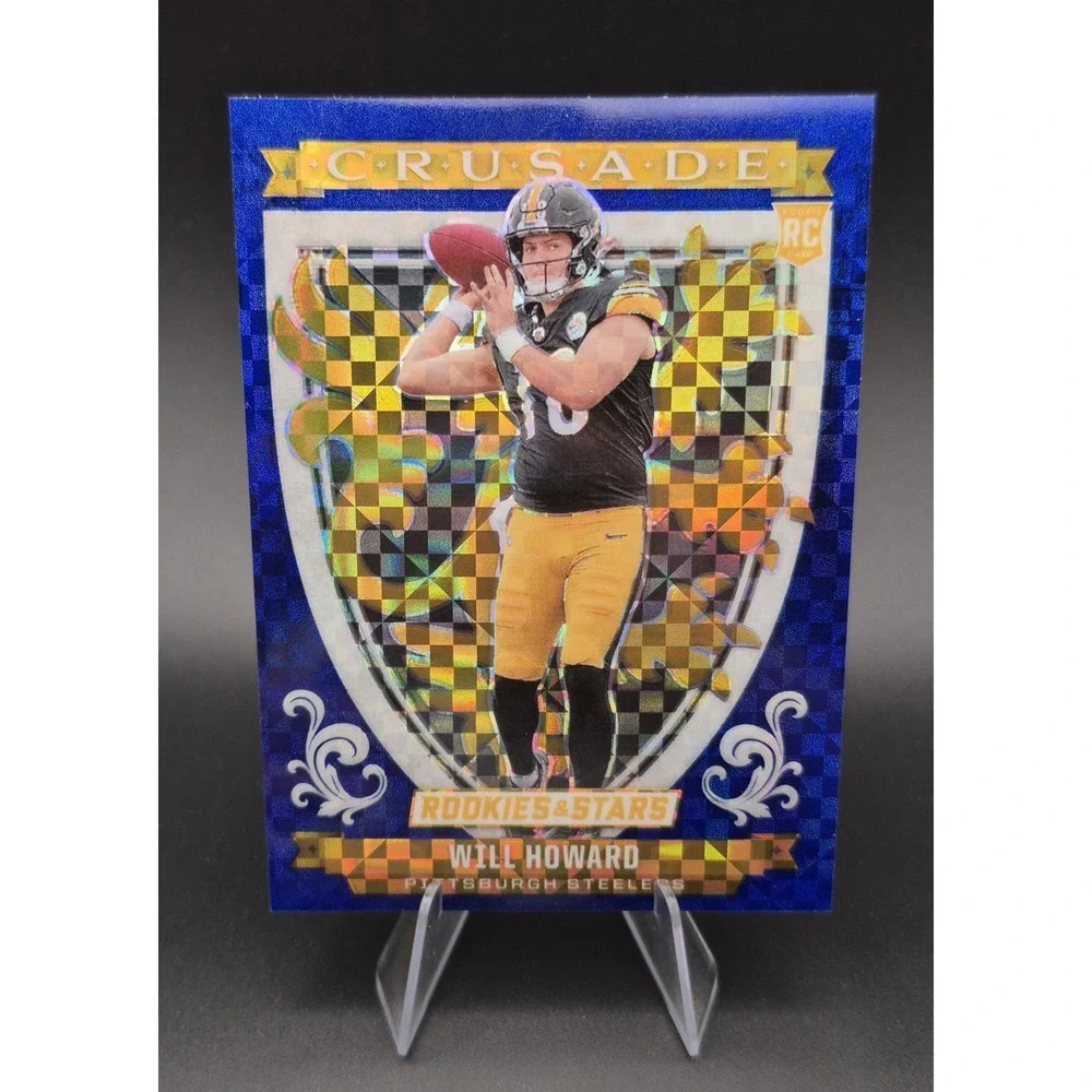2025 Rookies & Stars‎ Will Howard #12 Crusade Blue Plaid Prizm SP (RC) Steelers